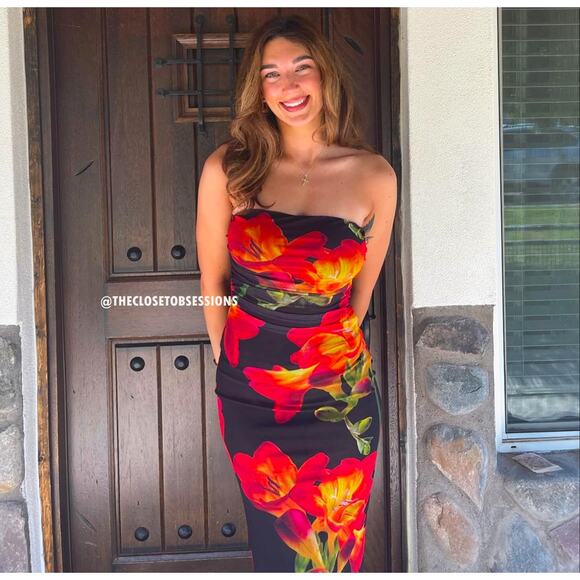 ZARA BLOGGER FAVE!!! Floral Print Dress NWT - Picture 3 of 16